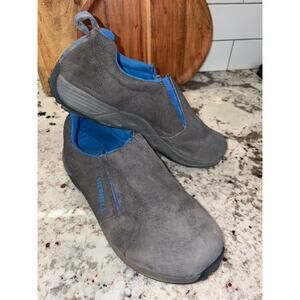 Merrell Jungle Moc Sport Boys 7W Gray Blue Suede Slip-On Shoes